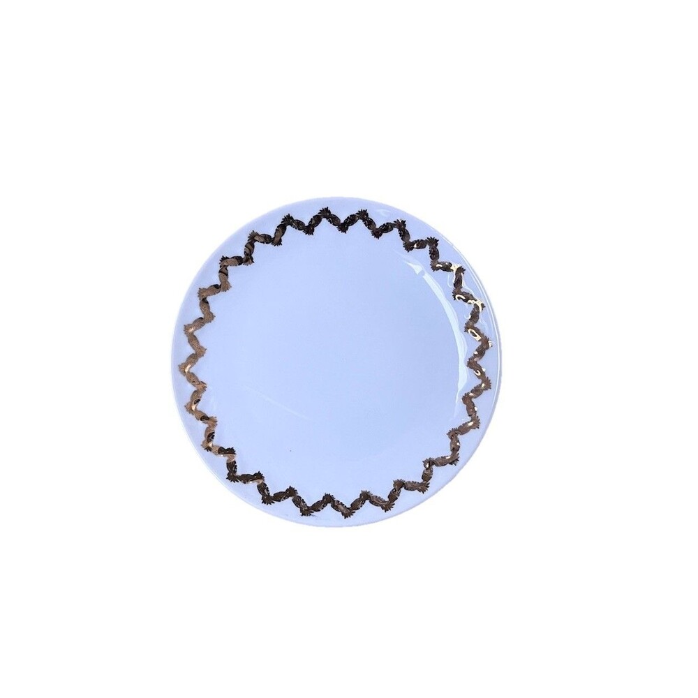 Lilly Pulitzer Target White Gold 5” Single Plate Appetizer Small Pineapple Rim